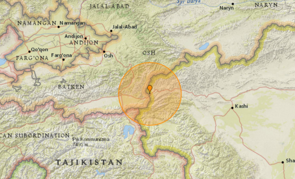 В кыргызстане произошло землетрясение