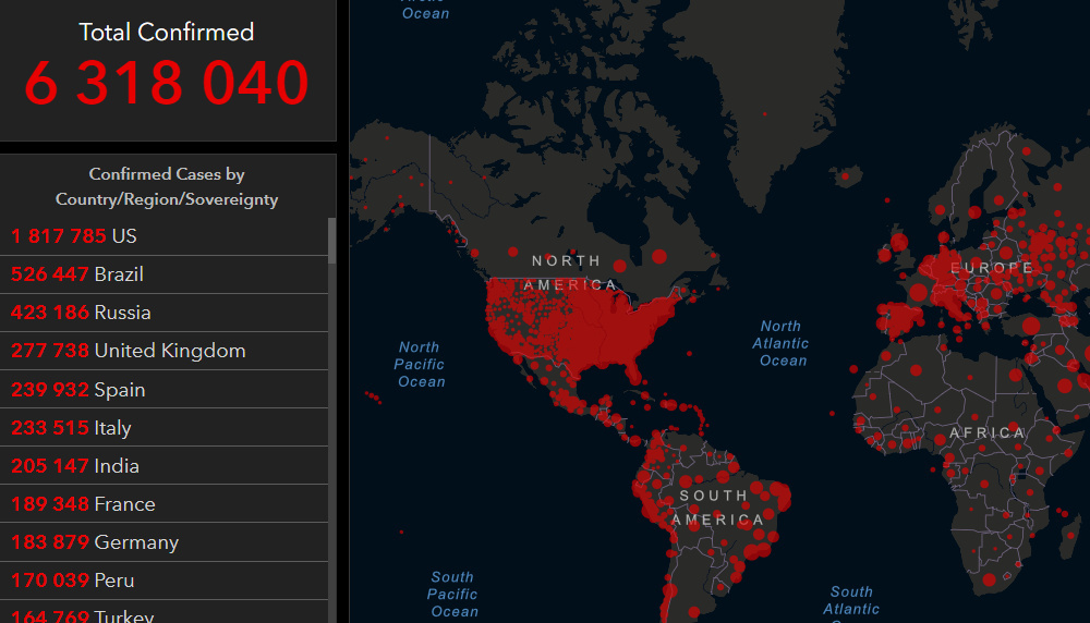 Коронавирус в мире: Китай уже на 17-м месте, на топ-10 стран приходится 67% всех случаев