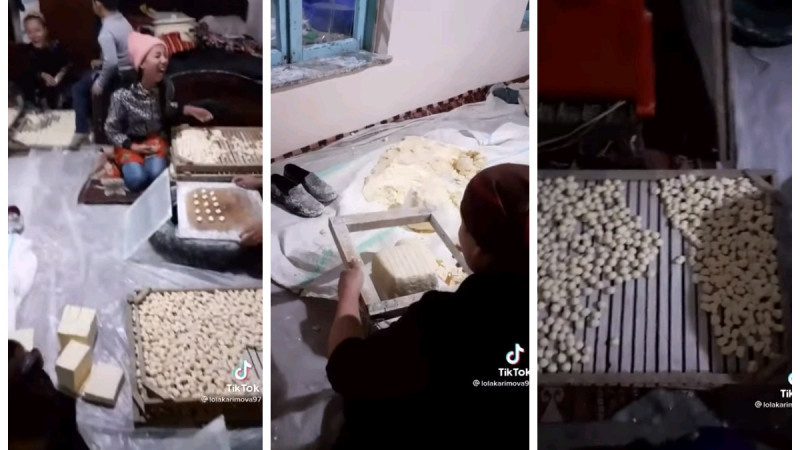 Приготовление курута ногами в Узбекистане шокировало пользователей соцсетей