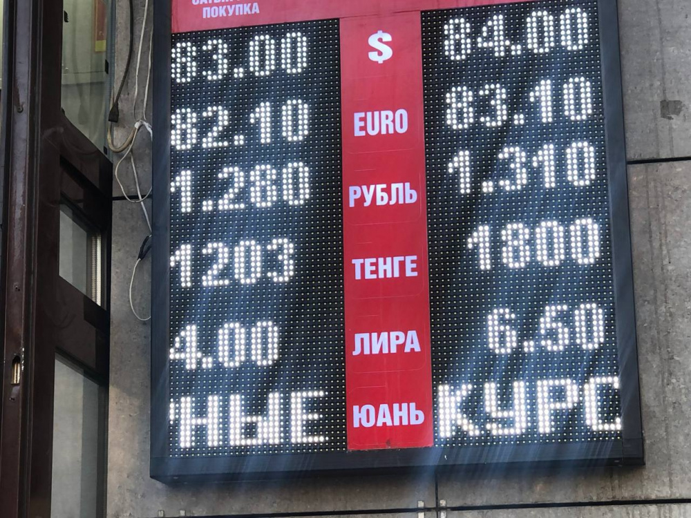 Курс обмена евро по отношению к рублю