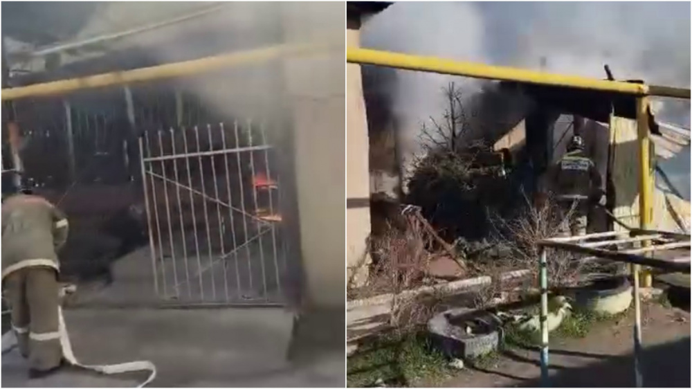В одном из жилых домов в Бишкеке вспыхнул пожар (видео)