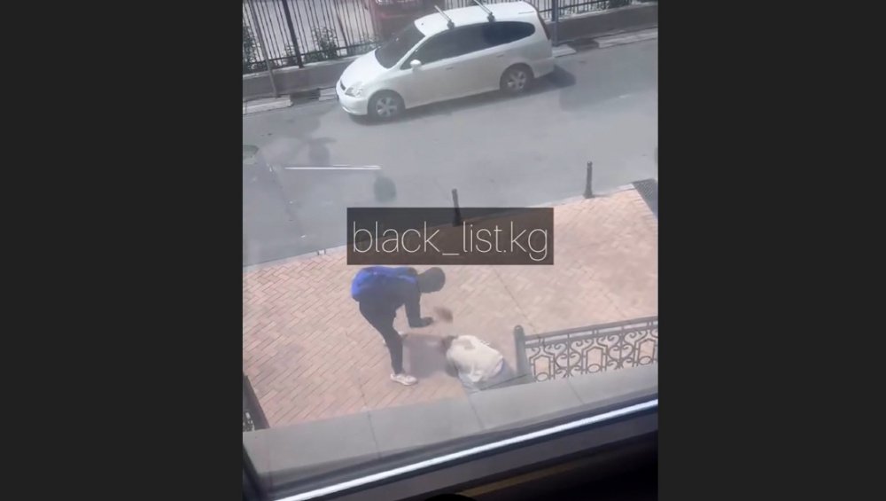 В Бишкеке неизвестный избил девушку. Видео
