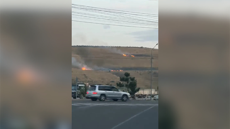 На панораме близ Бишкека вспыхнул пожар (видео)