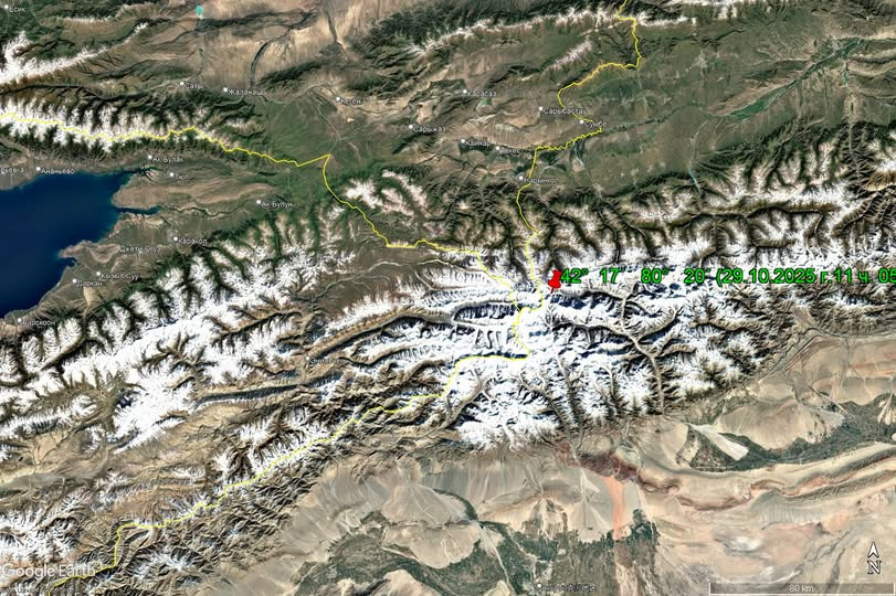 В Кыргызстане 29 октября зарегистрировали землетрясение