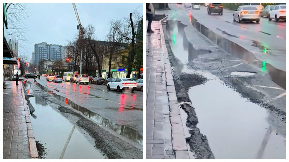 Call-центр: бишкекчане жалуются на лужи на дорогах. Что говорят власти?