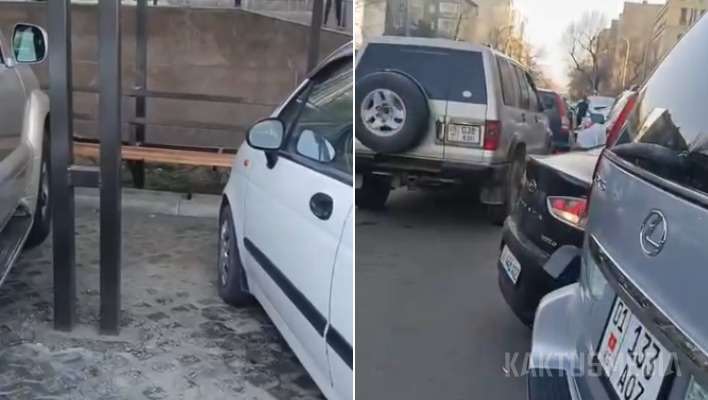 Call-центр: бишкекчанка пожаловалась на водителей, паркующихся на остановке (видео)
