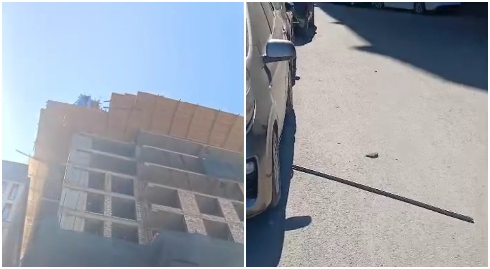 С крыши новостройки рядом с детской площадкой упала арматура. Жильцы бьют тревогу (видео)