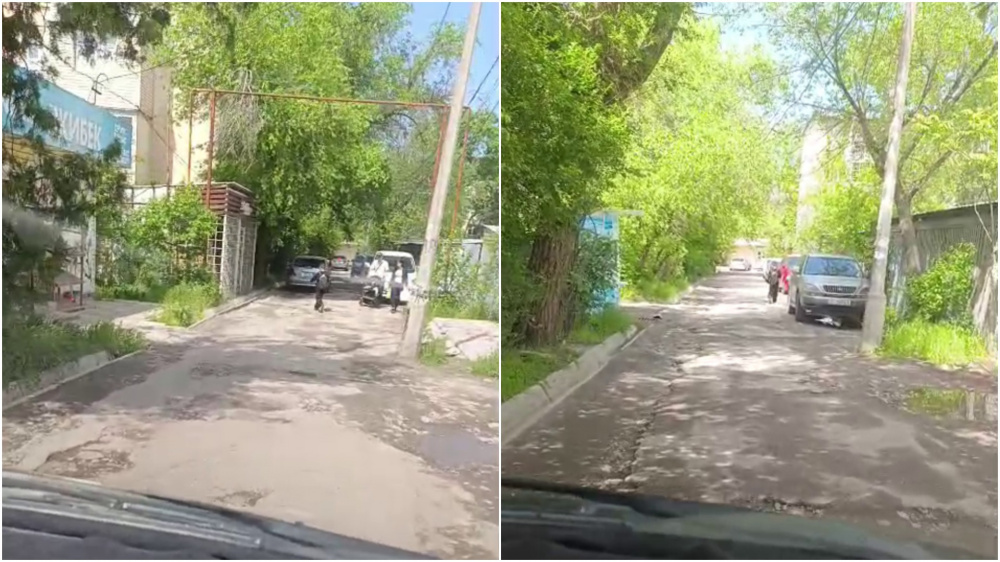 Call-центр: жители 5-го микрорайона Бишкека пожаловались на разбитую дорогу без тротуаров